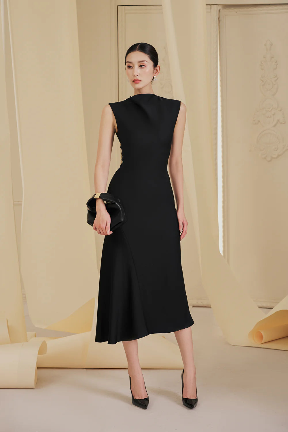 INEZ DRESS - BLACK, BABY BLUE