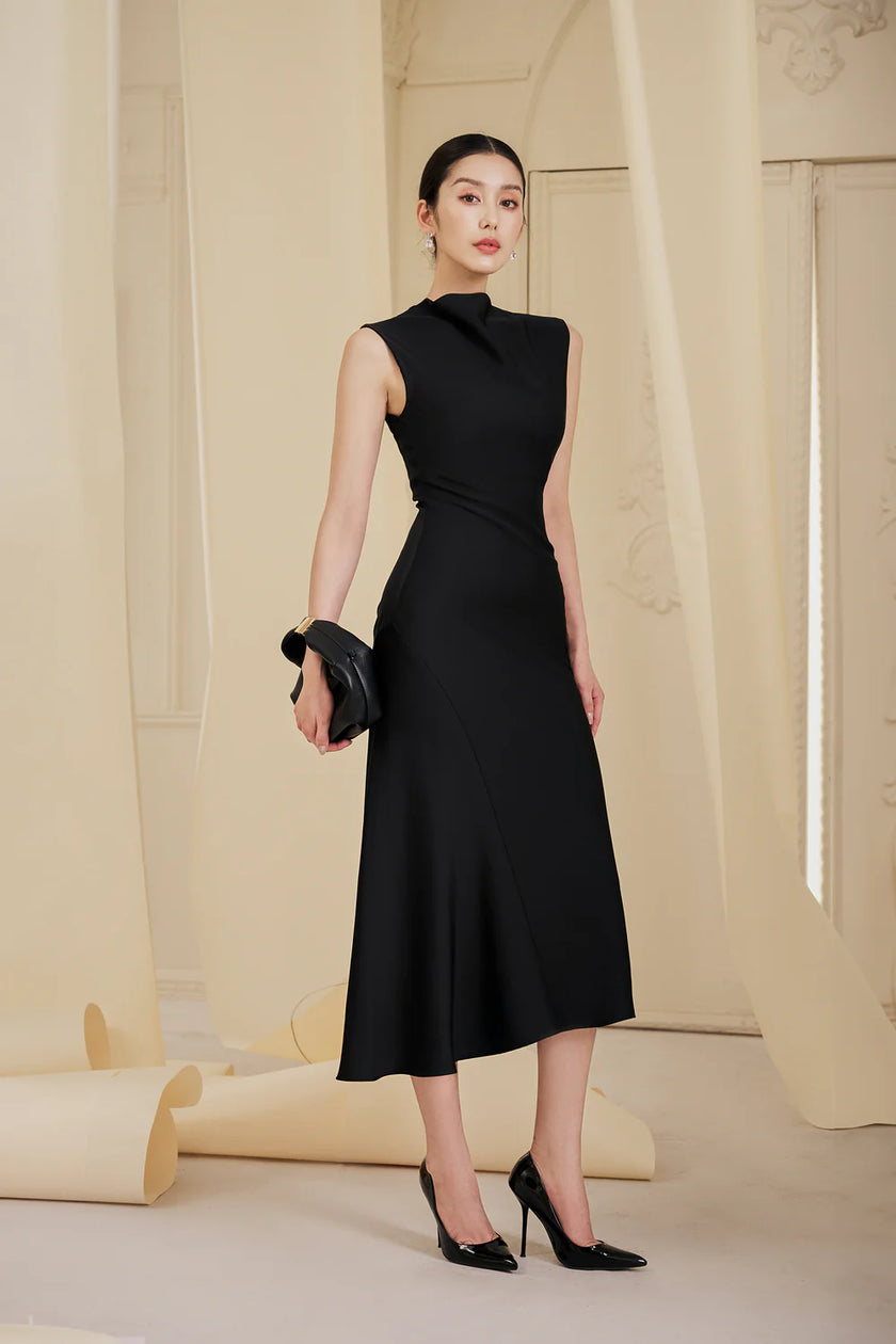 INEZ DRESS - BLACK, BABY BLUE