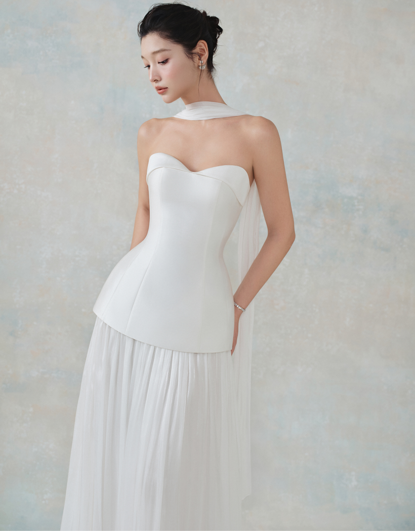 FANNY TOP - WISTERIA SKIRT WHITE