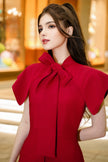 ROSETTE DRESS - RED