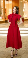 ROSETTE DRESS - RED