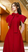 ROSETTE DRESS - RED