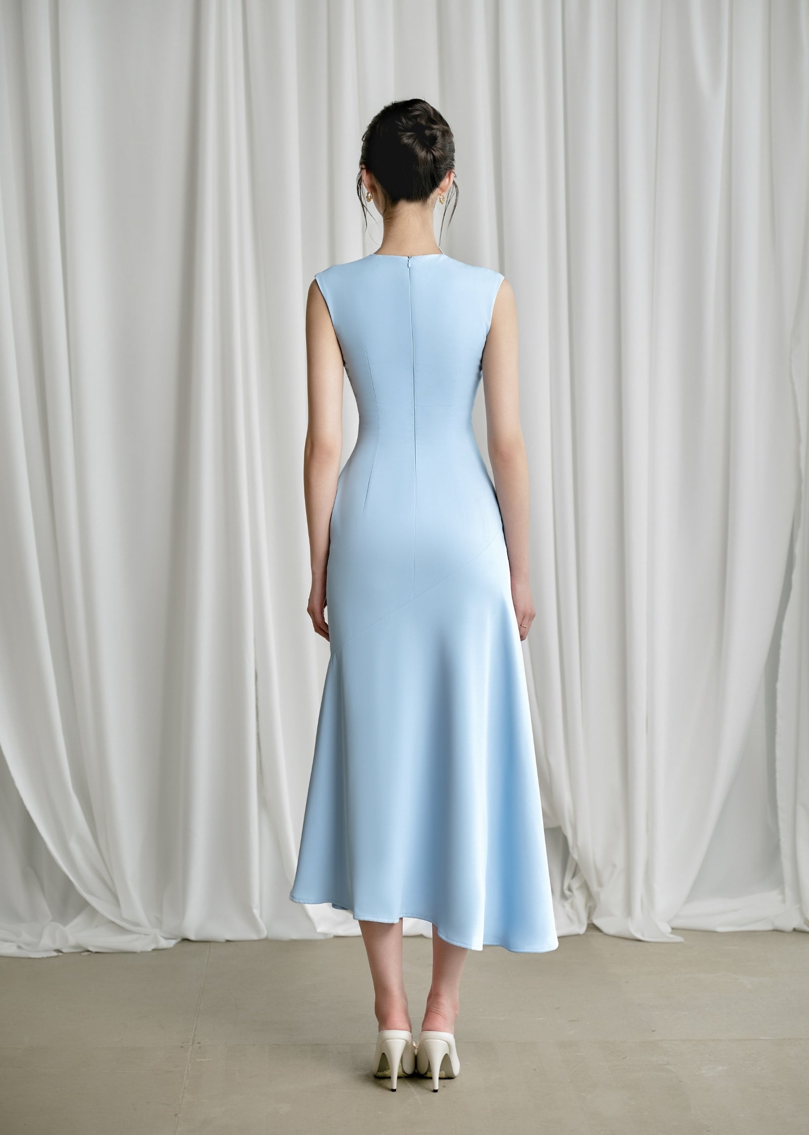 INEZ DRESS - BABY BLUE, BLACK