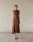 INEZ DRESS - BROWN