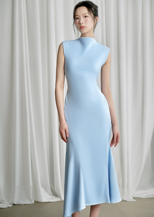 INEZ DRESS - BABY BLUE, BLACK