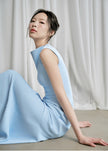INEZ DRESS - BABY BLUE, BLACK