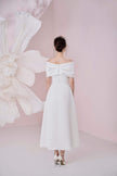 Ariana A - line Off - Shoulder Taffeta Cotton Ankle Length Dress - LARMES