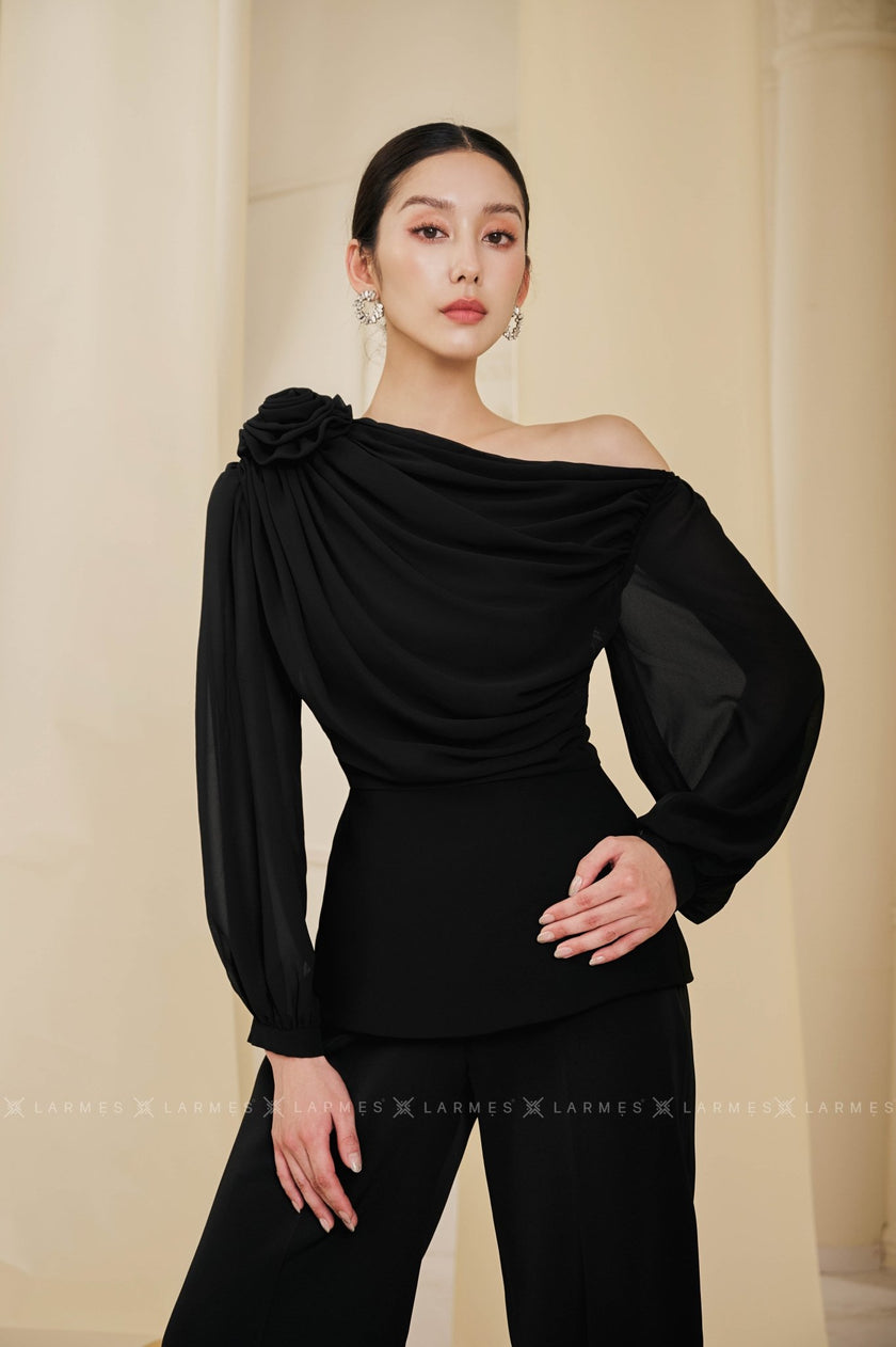 Emerson Straight Wide Leg Spandex Homespun Ankle Length Pants - LARMES