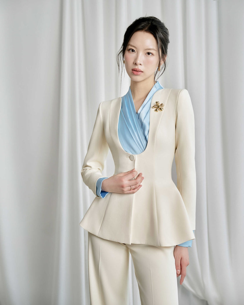 Emerson Straight Wide Leg Spandex Homespun Ankle Length Pants - LARMES