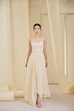 Goldie Asymmetric Semi - Heart Neck Chiffon Floor Length Dress - LARMES