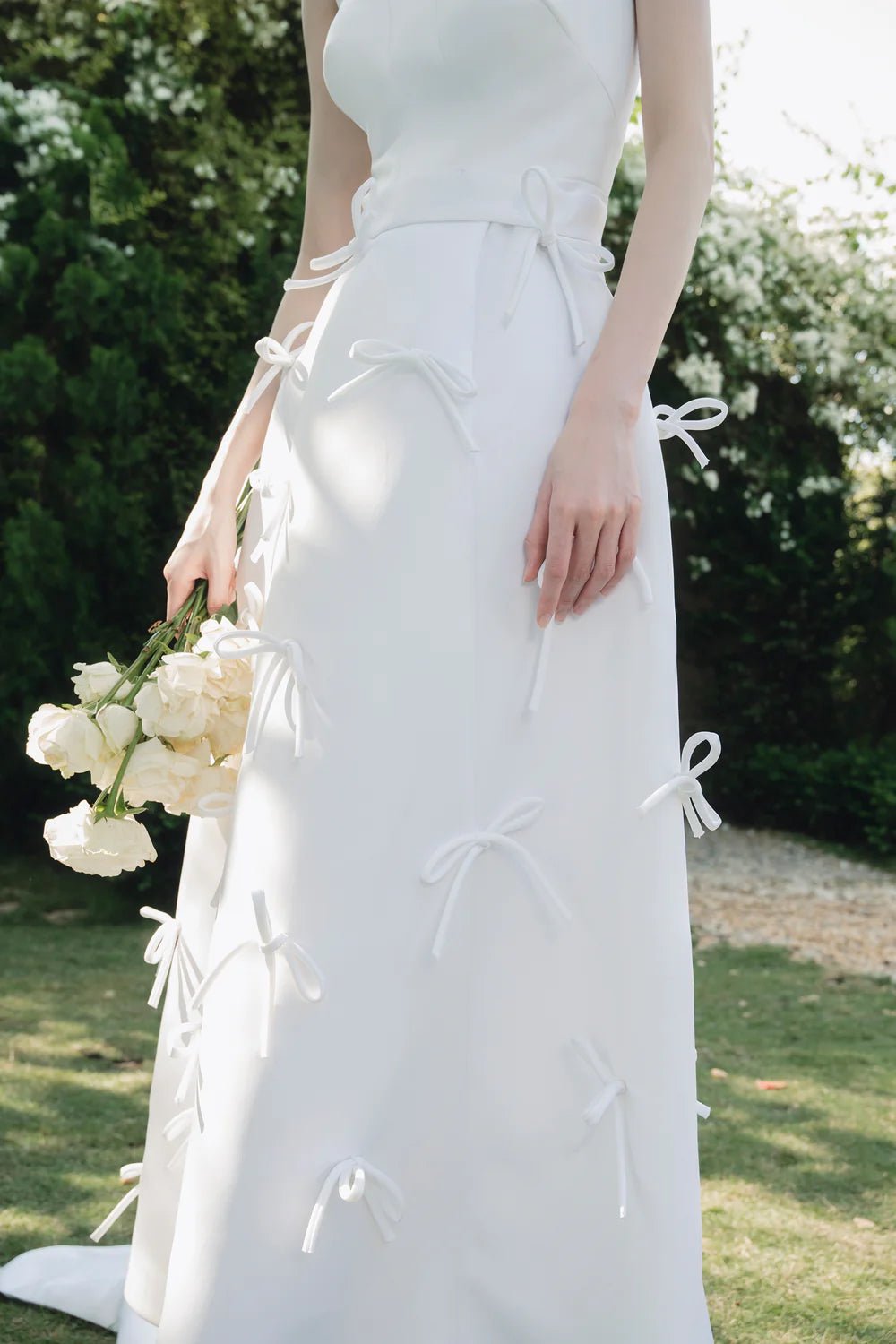 Hariett A - line Strappy Taffeta Midi Dress - LARMES