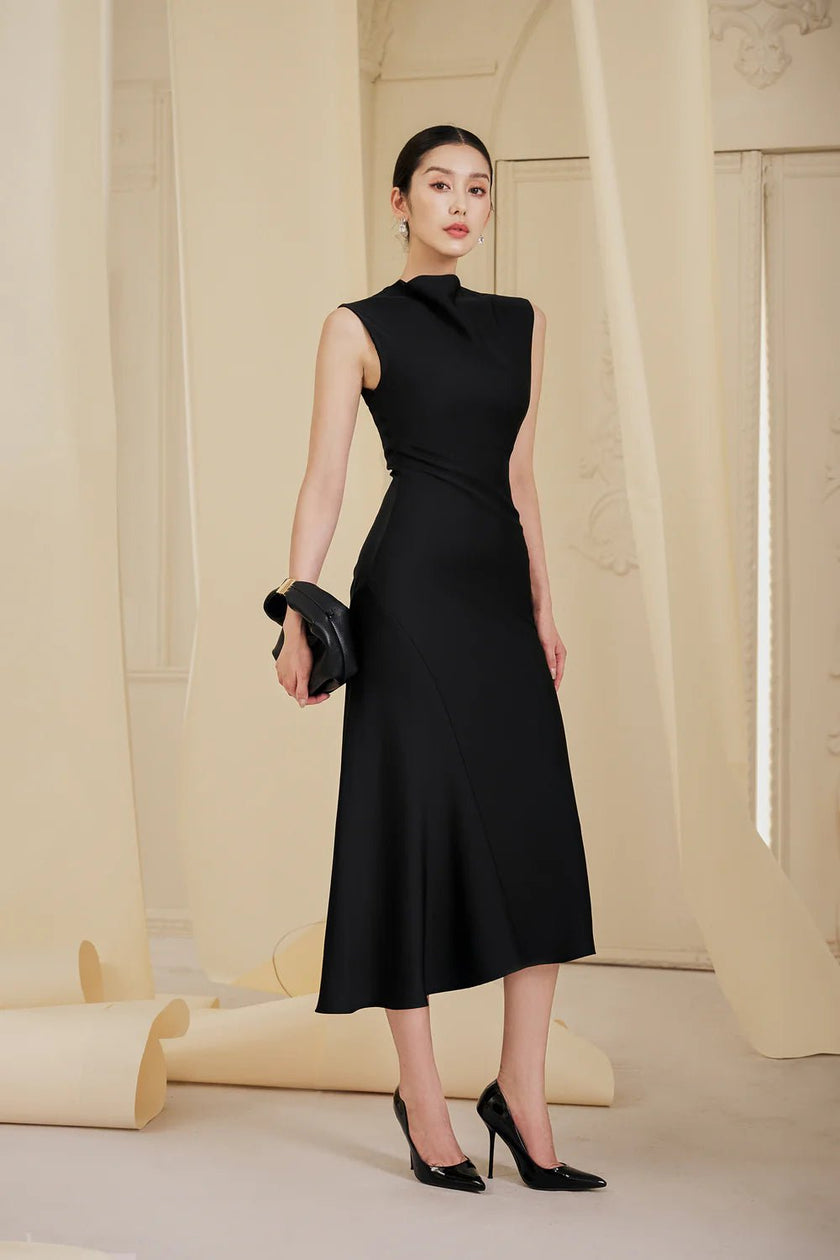 INEZ DRESS - BLACK, BABY BLUE - LARMES