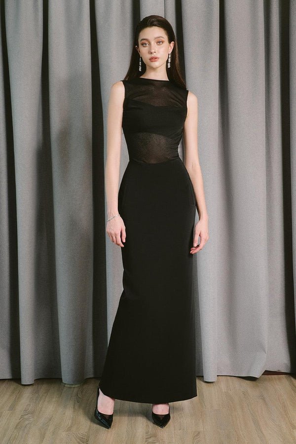 Irene Straight Back Slit Twill Ankle Length Skirt - LARMES