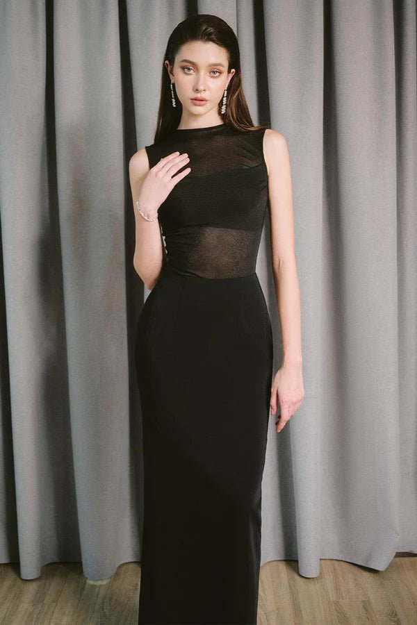 Irene Straight Back Slit Twill Ankle Length Skirt - LARMES
