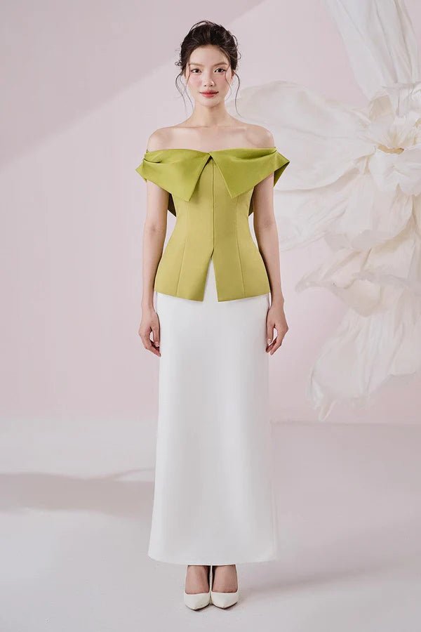 Irene Straight Back Slit Twill Ankle Length Skirt - LARMES