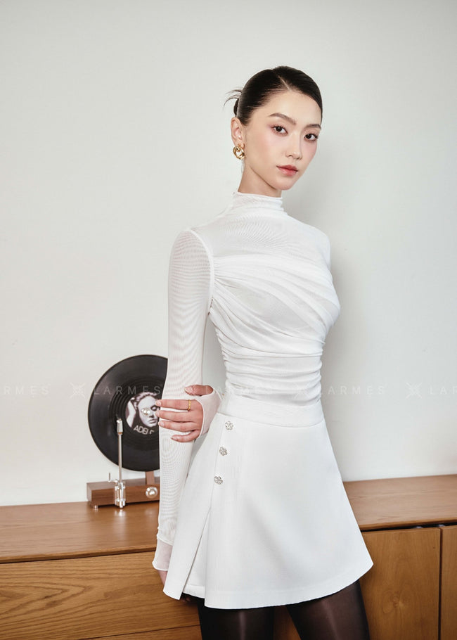 Margot Bodycon Turtle Neck Spandex Top - LARMES