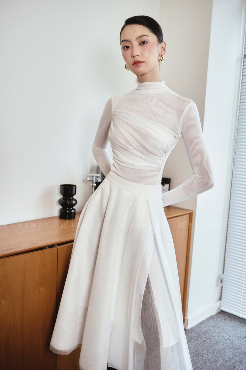 Margot Bodycon Turtle Neck Spandex Top - LARMES