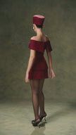 Wafa off-shoulder top and skirt in red, video – LARMES