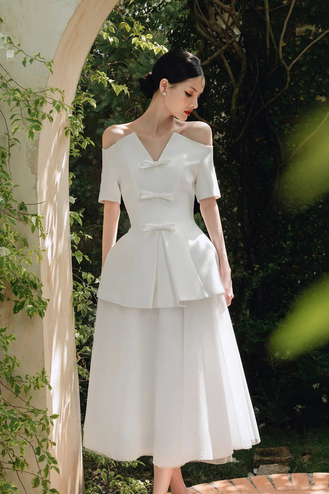 Sophia A - line Draped Tulle Midi Skirt - LARMES